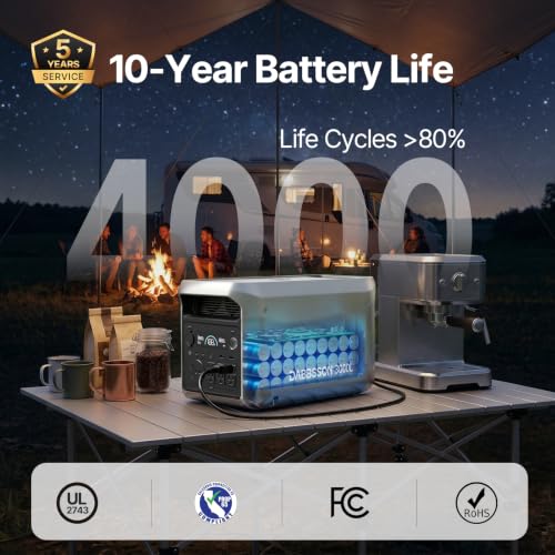 DABBSSON Portable Power Station 3000L, 3072Wh Semi-Solid LiFePO4 Battery, 3000W AC Output 6, 3600W Power Boost, Fast Charge, Solar Generator for Home Backup, Camping & RVs (Solar Panel Optional) - style: 3000L