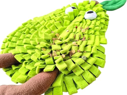 Ferret Cats Snuffle Mat Fleece Foraging Mats Interactive Feeding Toy Small Animal Rabbit Guinea Pig Rat Hamster Anti Slip Treat Dispenser Slow Feeder (Pear) - color: Pear