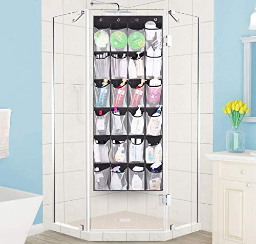 MISSLO Over The Door Organizer 24 Large Mesh Shoe Storage Pockets, Black