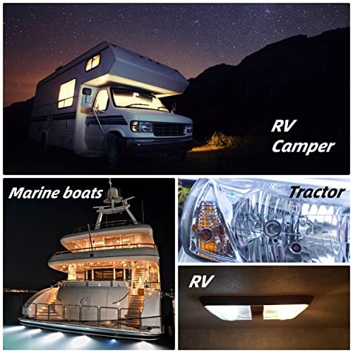 Ziomitus BA15S Led 12V Landscape RV Camper Interior Light Bulbs, P21W 1156 1141 2700k Warm White,DC Bayonet Single Contact Base BA15S Bulbs for Marine Boat Trailer Lights,5 Pack - color: 1156 Warm
