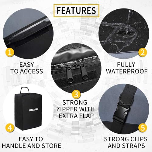 MIDABAO 20 Cubic Waterproof Duty Car Roof Top Carrier-Car Cargo Roof Top Bag, Waterproof & Coated Zippers includes Anti Slip Mat with or without Racks (20 Cubic Feet) - size: 20 Cubic Feet