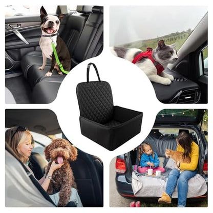 Pet Safety Car Seat Cushion, Adjustable Barrier Design, 50x41x24cm, Dog Cat Seat Protector Cushion Carrier Cover, Stable and Secure, for Car Trips SUV Travel Backseat Use