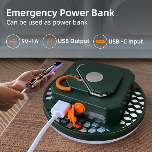 Ultra-Bright Rechargeable LED Camping Lantern,Portable Hanging Tent Light with USB C Charging, IPX5 Waterproof, Magnetic Base & Hook for Camping, Glamping, Backyard & Emergency - size: 30-Green