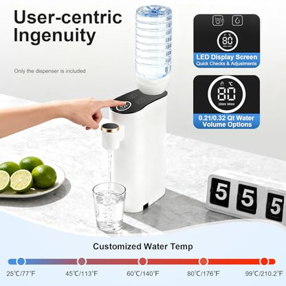 Instant Hot Water Dispenser, 1500W Electric Kettles, Countertop Instant Water Dispenser with 5 Temperatures & 2 Water Volume, Ideal for Home, Coffee Shop, Tea House