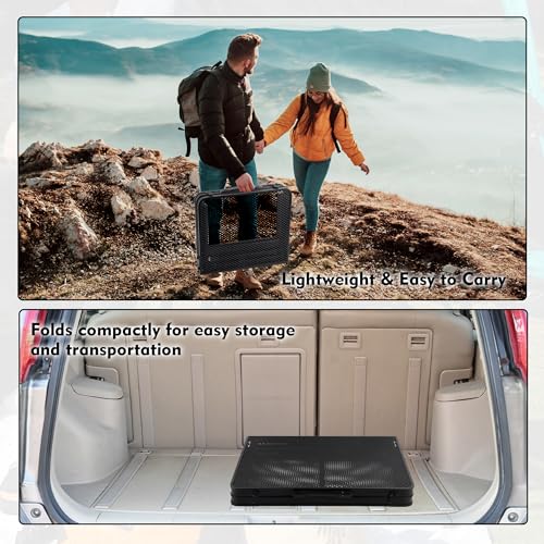 GREGIN Camping Table with Mesh Desktop, Lightweight & Portable Folding Grill Table, Height Adjustable Metal Outdoor Table for Camp, Cooking, BBQ, RV, Picnic-4 FT Black - size: L: 47.24"L x 23.62"W x 16.5"H/26"H
