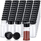 Amyhill 100 Pcs Plastic Spice Bottles Spice Jars Seasoning Jars Shaker Plastic Jars 3.3 Oz/ 100ml Seasoning Shaker with Shaker Lids(Black Lid) - color: Black Lid