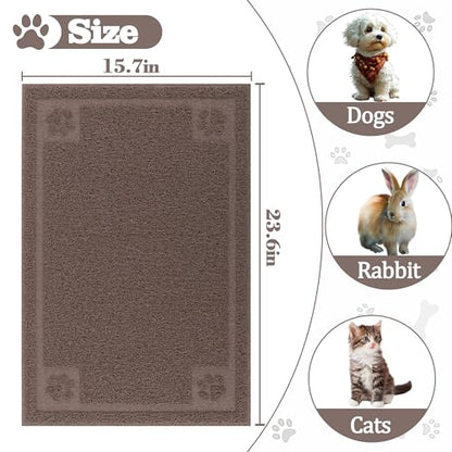 Darkyazi Pet Feeding Mat Large for Dogs and Cats,24"×16" Flexible and Easy to Clean Feeding Mat,Best for Non Slip Waterproof Feeding Mat. (Coffee) - color: Coffee