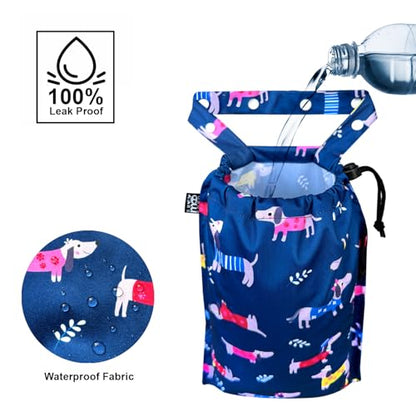 Cute Hanging Car Trash Garbage Bag 100% Leakproof Waterproof Multipurpose for Car Back Front Seat Console with Hanging Strap (Cute Dogs) - color: Cute Dogs