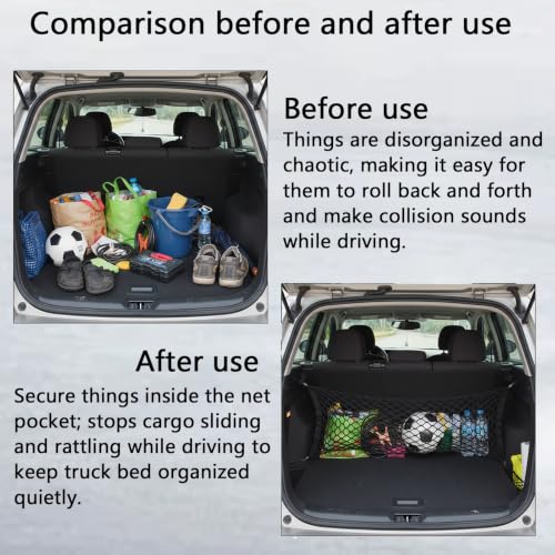 Truck Bed Cargo Net, Storage Elastic Mesh Net（35.4 * 15.7In） - size: 35.4*15.7in