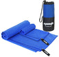 EPAuto 2-Pack Microfiber Quick Dry Towel Set - Lightweight, Super Absorbent & Compact Travel Towels (60"x30" & 24"x15") for Gym, Camping, Beach, Yoga & Backpacking, Blue - color: Blue