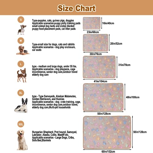 Dono 1 Pack 3 Dog Blankets, Soft Fluffy Fleece Pet Blanket Warm Sleep Mat Paw Print Design Puppy Kitten Throw Blanket Doggy Mat, Blanket for Dogs - color: Brown/Pink/Purple, size: Large(41*31")