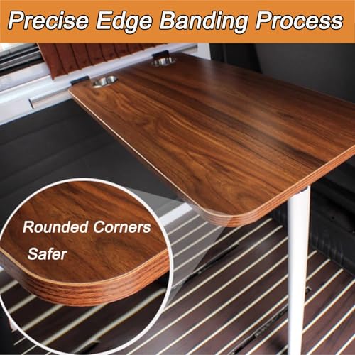Rv Dinette Table, Folding Wall Table with 2 Cup Holders, White Steel Brackets, Save Space for Campervan Motorhome Small Space Apartments, Kitchens(Red) - color: Red