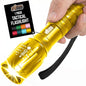GORILLA GRIP Powerful LED Tactical Flashlight, 750 FT High Lumens 5 Adjustable Modes, Water Resistant, Ultra Bright Zoom Flashlights, Small Mini Flash Light, Camping, Night Dog Walking, Gold - color: Yellow Gold