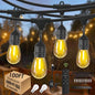 100FT String Lights for Outside with 30+2 Bulbs, Remote & Dimmer, Patio String Lights with 3 Light Modes & Timer, IP65 Waterproof,2200K Outdoor Lights for Patio Backyard Gazebo Pergola Café - size: 100ft