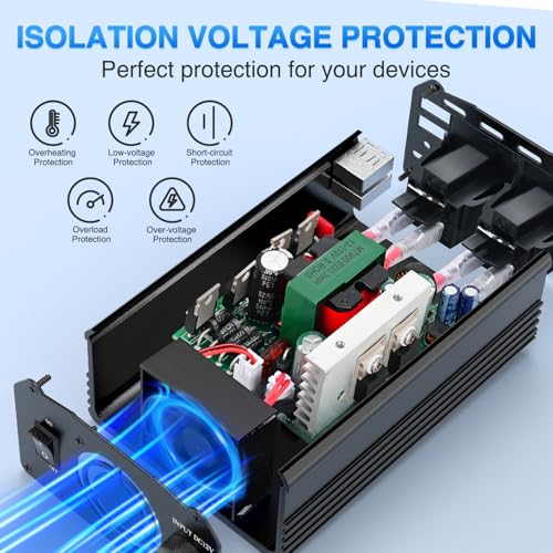 Nilight 300W Power Inverter 12V DC to 110V AC Car Charger Converter with 5.4A Dual USB Ports and 2 AC Outlets for Phones Tablets Laptop Computer Game Console Kindle iPad DVD Players Black - color: 300W USB*2 110V Outlet*2