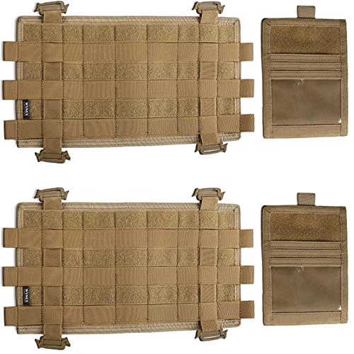 WYNEX Car Sun Visor Organizer with Detachable Card Pouch | Automotive Visor Storage Molle Panel with Elastic Webbing Slots for Glasses & Tactical Gear | Fit Most Vehicle, SUVs, Jeeps &Trucks (2 Packs) - color: Khaki (2-Pack)
