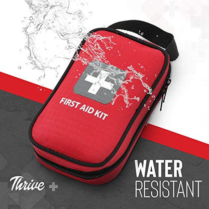 Thrive Compact First Aid Kit - Waterproof Rip-Stop Nylon Travel First Aid Kit - Camping & Hiking Medkit with Wipes & Bandages - Portable Car Emergency Pack for Roadside Emergencies - 100-Piece Set - style: 100 Piece - Bag
