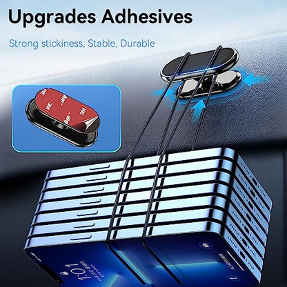 【2-Pack】 Magnetic Phone Holder for car, [ Super Strong Magnet ] [ with 4 Metal Plate ] Cell Phone carmount for iPhone Magnetic [ 360° Rotation ] Universal Dashboard Adhesive Car Magnetic Phone Mount