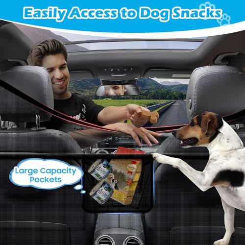 Dog Car Barrier Behind Front Seat, 61.4" Wide Car Pet Barrier One-Piece Design, Dog Car Divider Back Seat Barrier for Full-Sized SUV, Large Car and Pickup