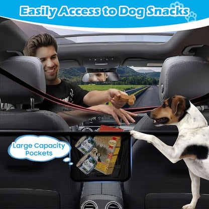 Dog Car Barrier Behind Front Seat, 61.4" Wide Car Pet Barrier One-Piece Design, Dog Car Divider Back Seat Barrier for Full-Sized SUV, Large Car and Pickup