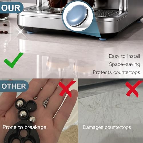 Appliance Sliders for Kitchen 24 PCS Self-Adhesive Small Kitchen Finds Appliance Slider Hacks Easy to MovIing & Space Saving Must Have Home Gadgets Mixer Accessories for Countertop - size: 24Pcs-19mm-Grey