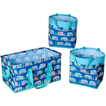 The Lakeside Collection 3-Pc. Everyday Storage Bin Sets - Camper, Blue
