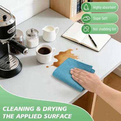SINLAND Microfiber Dish Cloth for Washing Dishes Dish Washing Rags Best Kitchen Washcloth Cleaning Cloths Wash Cloths with Poly Scour Side 12Inchx12Inch 10 Pack Blue - color: Blue, size: 12inchx12inch 10pack