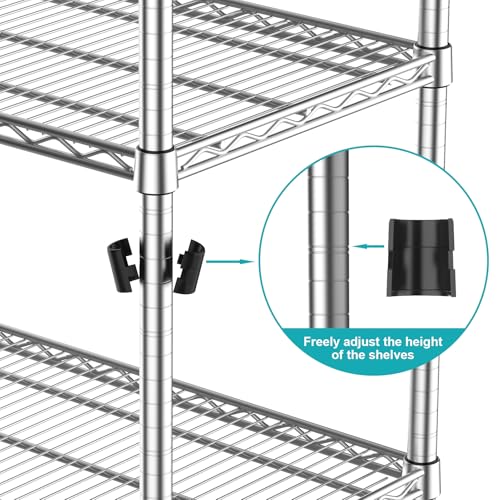 3-Shelf Metal Wire Shelving Unit Adjustable Metal Shelf Heavy-Duty Steel Storage Rack Display shelves Organizer for Office Kitchen Bathroom Laundry Pantry Basement Garage 13.97"D x 29.8"W x29.1"H - size: 3-Tier-Silver[13.97"D x 29.8"W x29.1"H]