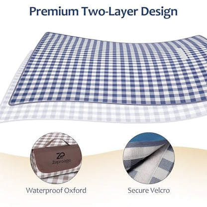 Waterproof Picnic Blankets, 80" x 80" Picnic Mat Outdoor Portable Travel Camping Navy Blue - color: Navy Blue