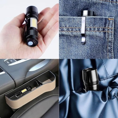 KunHe 6 Pack Rechargeable Flashlights USB-C Zoomable Mini LED Bright Clip-On EDC Flashlight with Side COB Light for Camping Home Emergency - size: 6 PACK