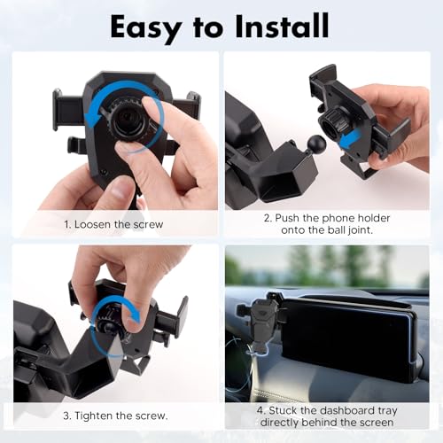FIILINES Phone Holder for Mazda CX-5 2022-2025 (Fit 10.25" Touch Screen), Phone Mount with Dash Organizer for CX-5 Accessories, 360 Degree Rotation Dash Mount Cell-Phone Holder - size: For CX5 2021-2025
