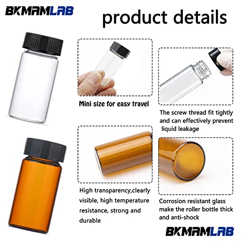 10ml Amber Small Glass Vials 50pcs with Screw Caps(50pcs) - color: Amber, size: 10ml 50pcs