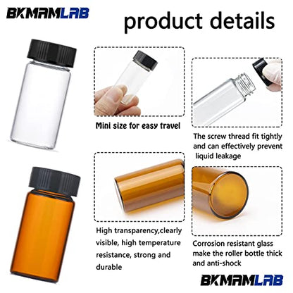 5ml Amber Small Glass Vials 100pcs with Screw Caps(100pcs) - color: Amber, size: 5ml 100pcs