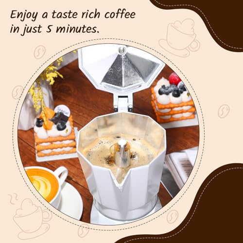 Coffee Pot 6 Cup Electric Espresso Coffee Maker Italian Moka Maker 300ml Portable Aluminum Espresso Machine Cafetera Moka Pot with Detachable Base, Gift for Home Travel(White) - color: White