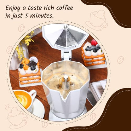 Coffee Pot 6 Cup Electric Espresso Coffee Maker Italian Moka Maker 300ml Portable Aluminum Espresso Machine Cafetera Moka Pot with Detachable Base, Gift for Home Travel(White) - color: White