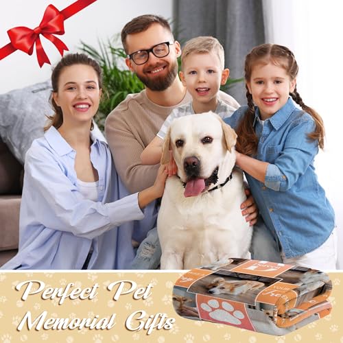 Custom Dog Blanket with Photos, Pet Loss Sympathy Gift for Dogs Lovers, Personalized Dogs Memorial Blanket with Pictures & Name, Customized Dog/Cat Passing Away Bereavement Remembrance Gifts - color: Design9