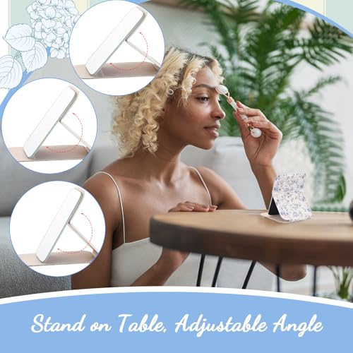 Geelin 12 Pcs Compact Mirror Bulk Mini Pocket Mirrors for Women Travel Folding Mirror Portable Hand Mirrors for Graduation Party Gift Camping Office Home(Blue Rose) - style: Blue Rose