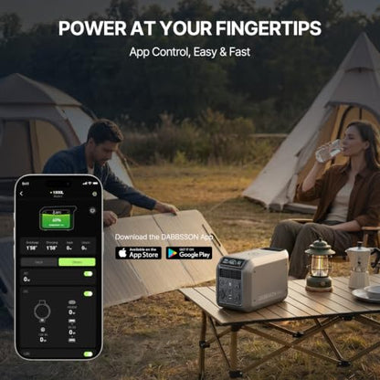 Dabbsson 1008Wh Solar Generator, Semi-Solid LiFePO4, 1200W AC Output/100W USB-C, 1600W Power Boost, 1.3X Longer Runtime, 0-80% in 50 Min, 1000L Portable Power Station for Home Backup/Camping/RV - style: 1000L