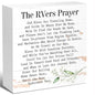 LVQHI Inspirational RVers Prayer Wooden Block Sign, Spiritual Camper Decor For Motorhome & Van Life, Sentimental Travel Blessing Plaque, New RV Gift 5"L x 5"W x 1.2"H