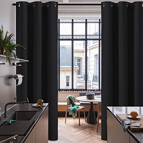 RYB HOME Room Dividers Blackout - 100% Privacy Wall Divider Panels Light Block Furniture Protacted Backdrop for Separate Bedroom Share Apartment Living Room, 1 Pc, Black, Wide 60 x Long 96 inch - color: Black, size: 60"W x 96"L (Pack of 1)