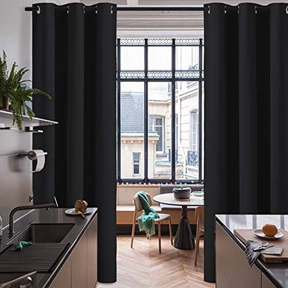 RYB HOME Room Dividers Blackout - 100% Privacy Wall Divider Panels Light Block Furniture Protacted Backdrop for Separate Bedroom Share Apartment Living Room, 1 Pc, Black, Wide 60 x Long 96 inch - color: Black, size: 60"W x 96"L (Pack of 1)