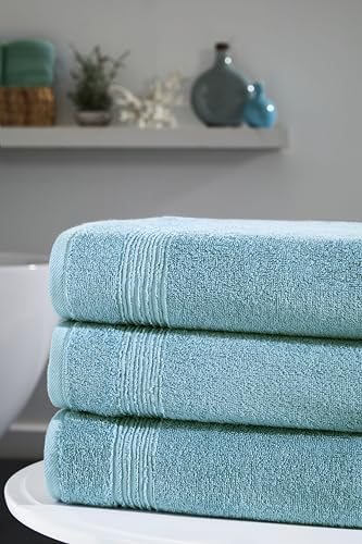 Ozdilek 2-Piece Bath Towels, 27x54 100% Turkish Cotton, Luxury Quick Dry, Extra Large, Fade-Resistant, Eco-Friendly, Spa Towel, Comfortable (Milky Blue) - color: Milky Blue