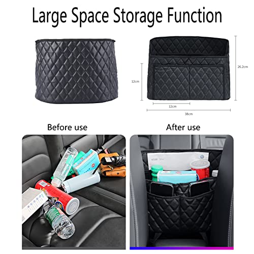 Car Pocket Handbag Holder - Leather Seat Back Organizer Barrier for Backseat Pet, Kids - Black - color: Upgraded Black