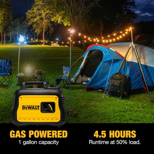 DeWalt 2,500 Starting Watt Portable Inverter Generator, Gas Powered, CO Protect Carbon Monoxide Detection, 8 Hour Runtime, Quiet Operation, Home Backup RV Camping Jobsite, 49 State - style: 2,500 Starting Watts