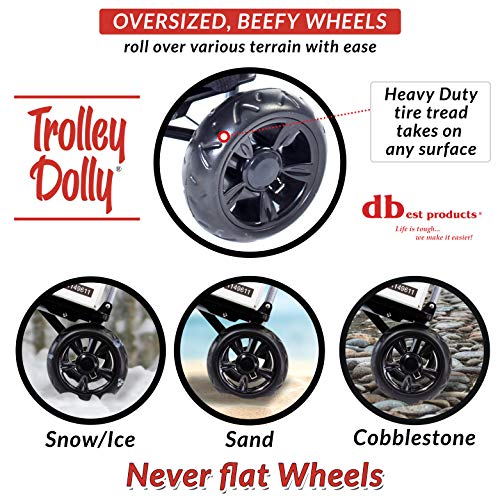 dbest products Trolley Dolly Black Foldable Shopping cart for Groceries with Wheels and Removable Bag and Rolling Personal Handtruck Standard - color: Black, style: Cart