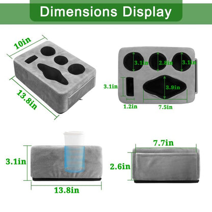 Couch Bed Cup Holder Pillow, Nisdoing 5 Hole Couch Drink Holder! Keep Drinks Hand Side and KeepTemp, Prevent Spills and Use Anywhere. Cup Holder for Couch, Bed,Camping,RV,Car,Beach. Gray - color: Gray