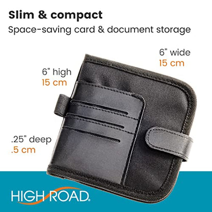 High Road Car Visor Organizer and Registration and Insurance Card Holder with Clear Document Pockets and 3 Card Holders - Vehicle Document Holder for Visor, Glove Box or Console