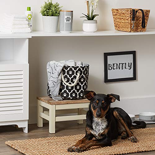 Bone Dry Pet Storage Collection Lattice Paw Print, Black, Small Round - color: Black, size: Small Round