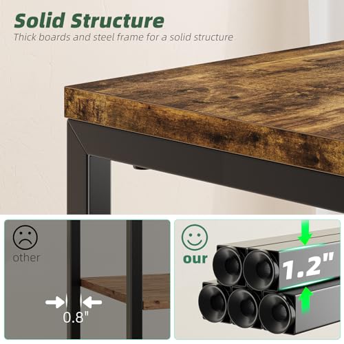 Simple Trending Side Table, End Table Night Stand, 3 Tiers Shelf for Living Room, Rustic Brown - size: 3 Tiers End Table