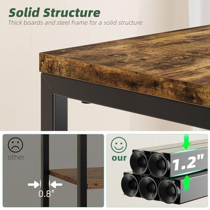 Simple Trending Side Table, End Table Night Stand, 3 Tiers Shelf for Living Room, Rustic Brown - size: 3 Tiers End Table